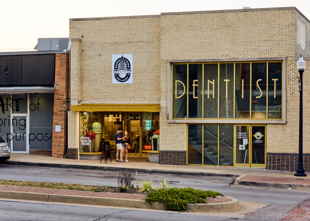 Image of the exterior of Boom Town Creamery's building at 605 NW 23rd street OKC OK